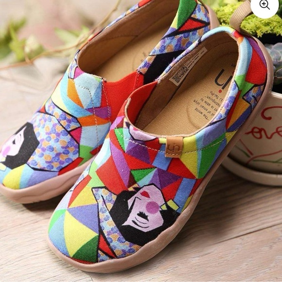 UNI Rainbow Girl Toledo Shoes Size 8.5 Ortholite Slip-On Painted Comfort Artsy - Picture 10 of 11
